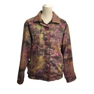 Vintage Forrester's Gore Tex Full Zip Jacket Multicolor Leaves Small Made In USA